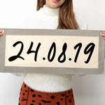 Personalised Wedding Date Fabric Wall Art Banner by Clouds & Currents