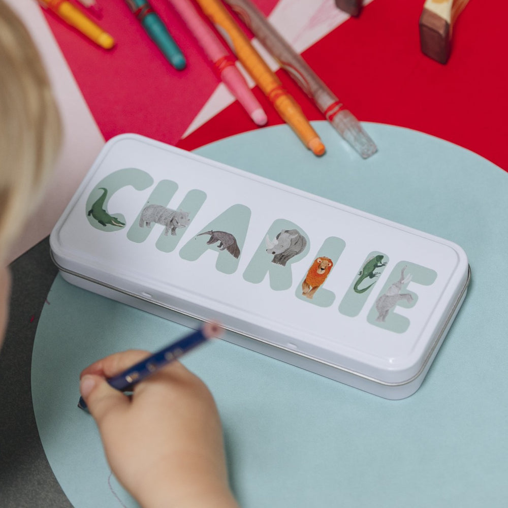 Personalised Animal Alphabet School Pencil Case by Clouds and Currents