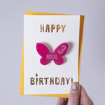 Birthday Butterfly Badge Card