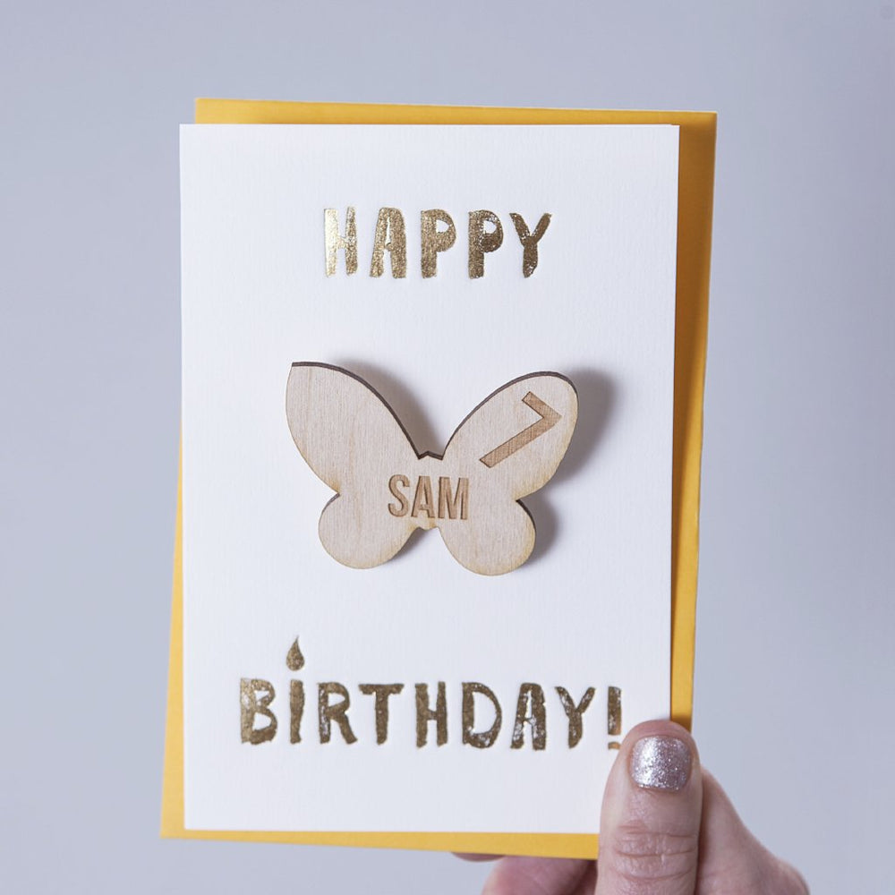 Birthday Butterfly Badge Card