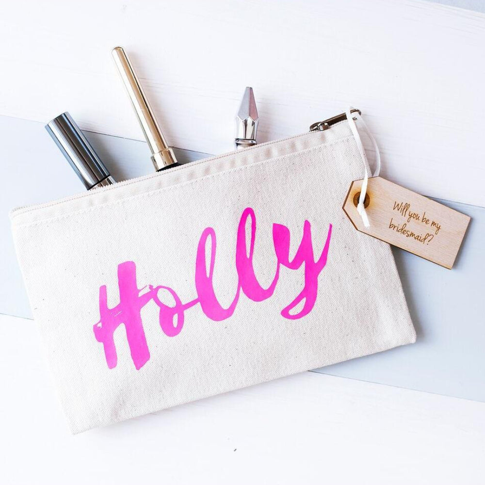 Name Makeup Bag by Clouds & Currents