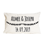 Couples Wedding Date Floral CushionClouds and Currents