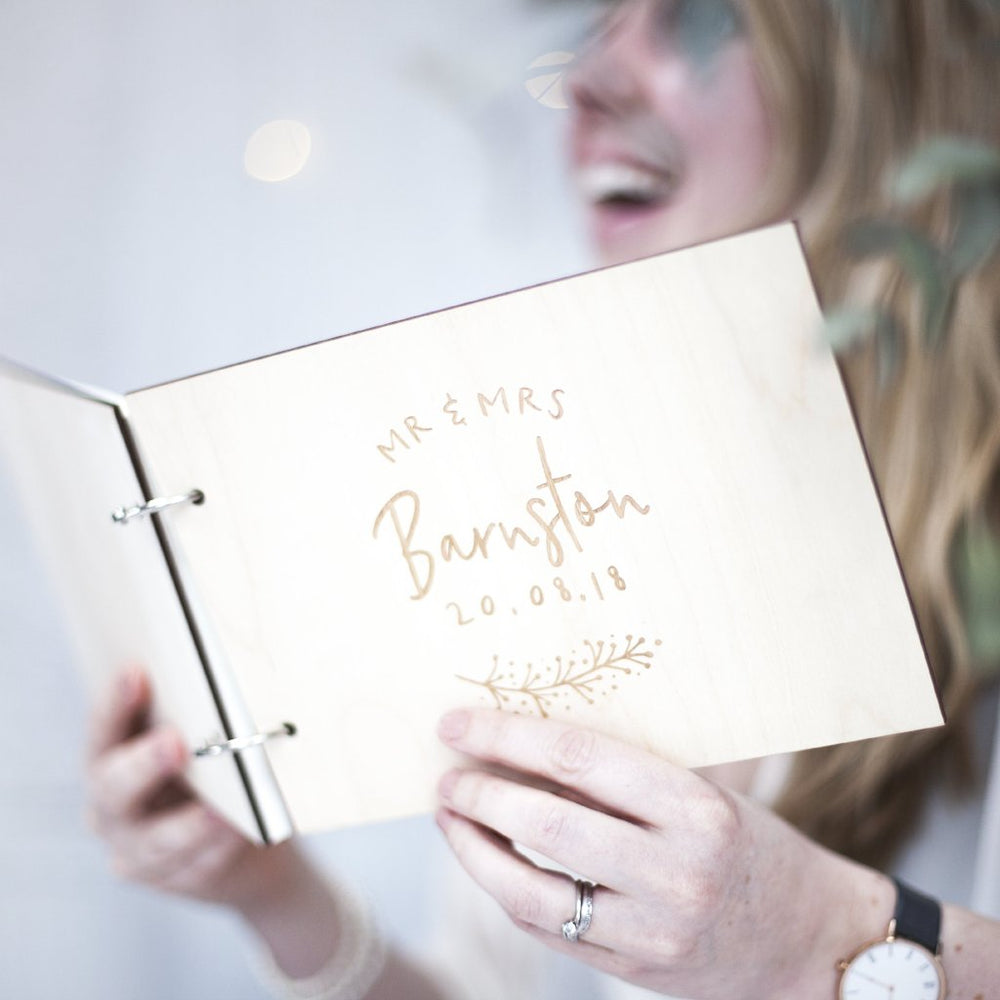 Bespoke Couples Wedding Guest Book by Clouds and Currents