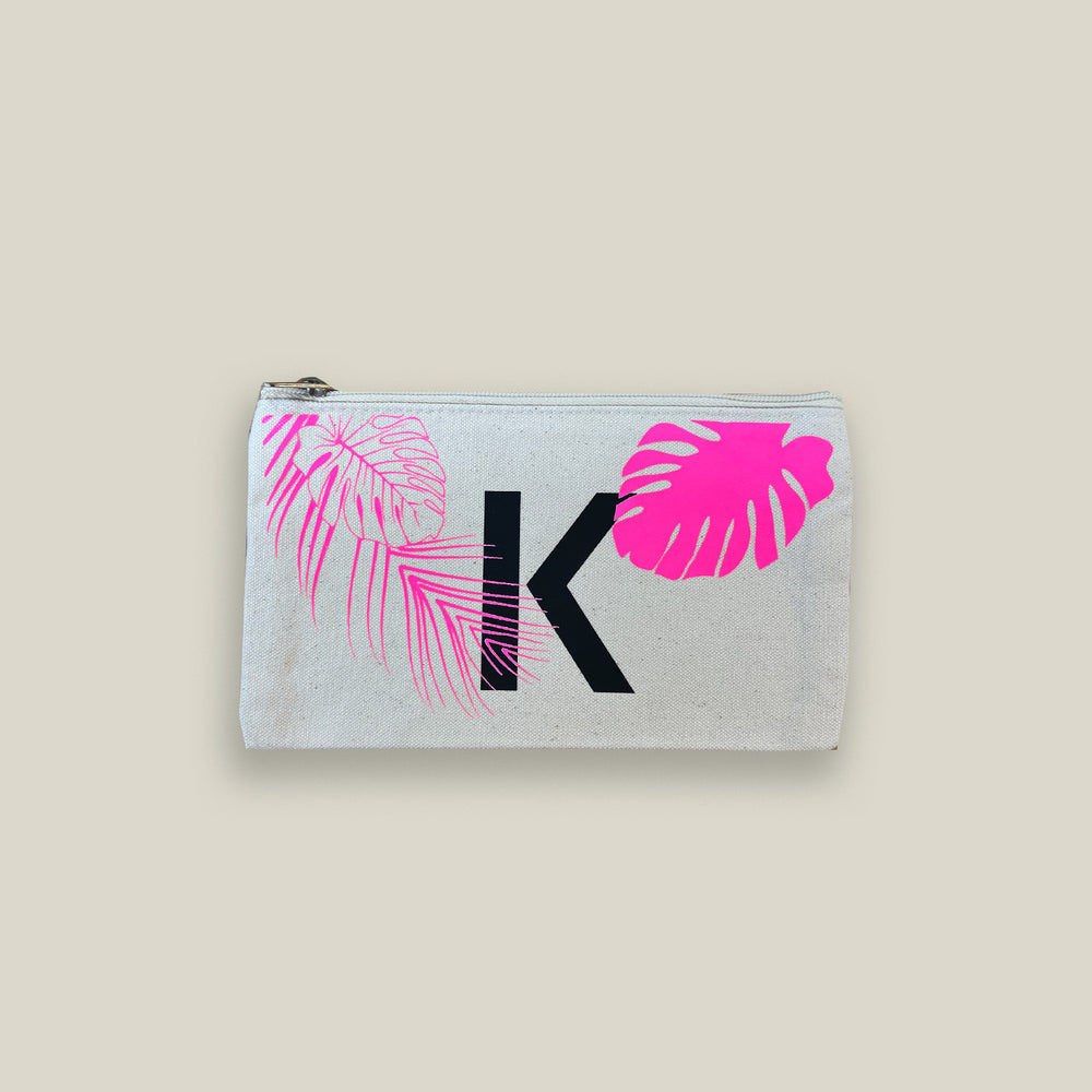 SAMPLE 'K' Initial Makeup Bag Pink