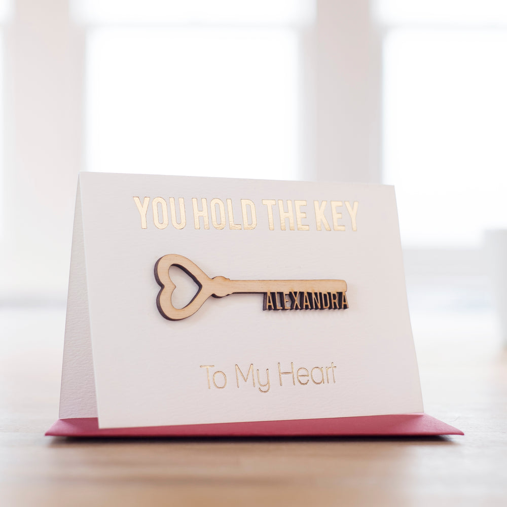 Personalised Key To My Heart Anniversary Card by Clouds and Currents