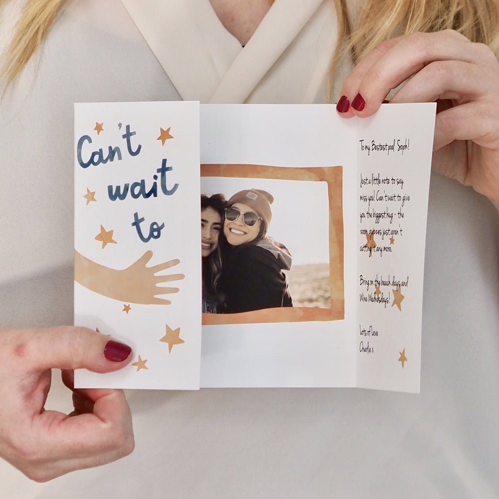 Personalised Can't Wait To Hug You Photo Card by Clouds & Currents