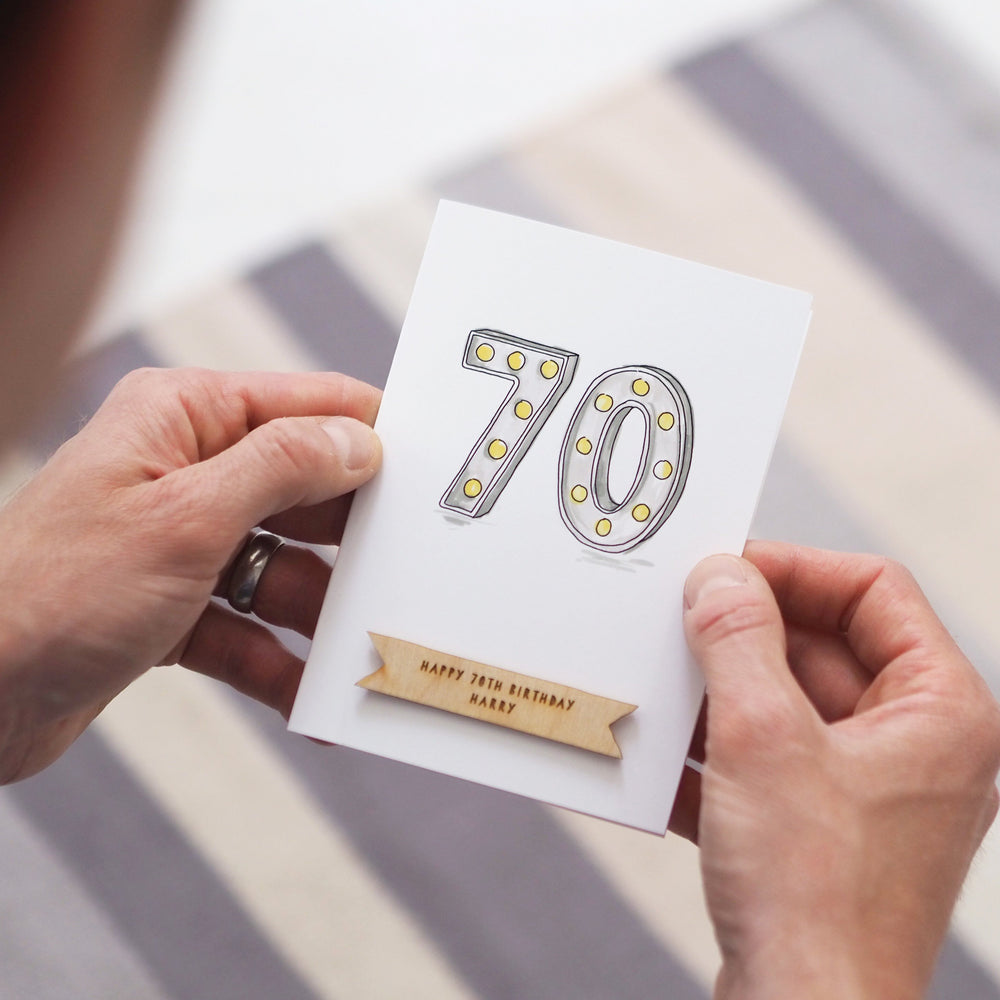 Personalised 70th Birthday Card by Clouds and Currents