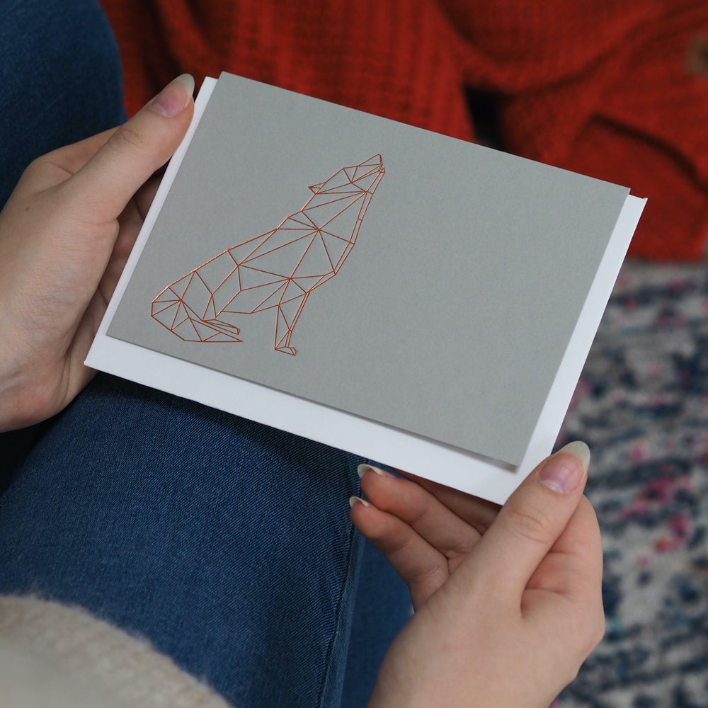 Geometric Wolf Card by Clouds and Currents