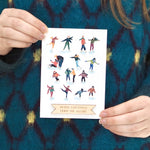Personalised Winter Skating Christmas Card by Clouds and Currents
