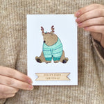 Personalised Christmas Bear Card by Clouds and Currents