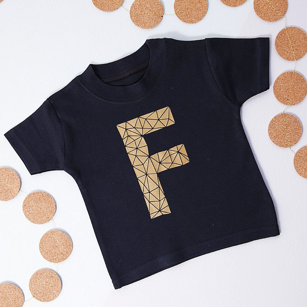 Geometric Initial Kid's T Shirt