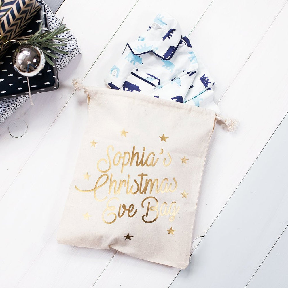 Personalised Christmas Eve Bag by Clouds and Currents