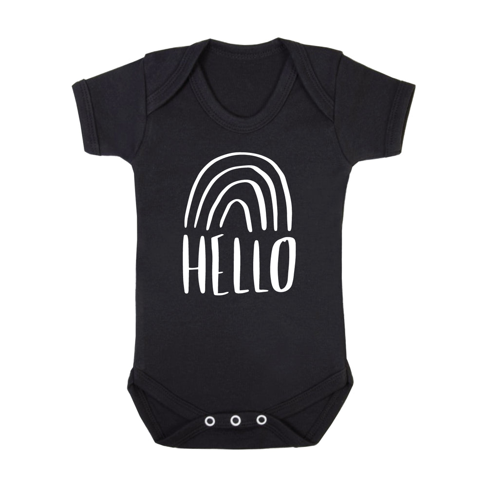 Rainbow New Baby Announcement Bodysuit by Clouds and Currents