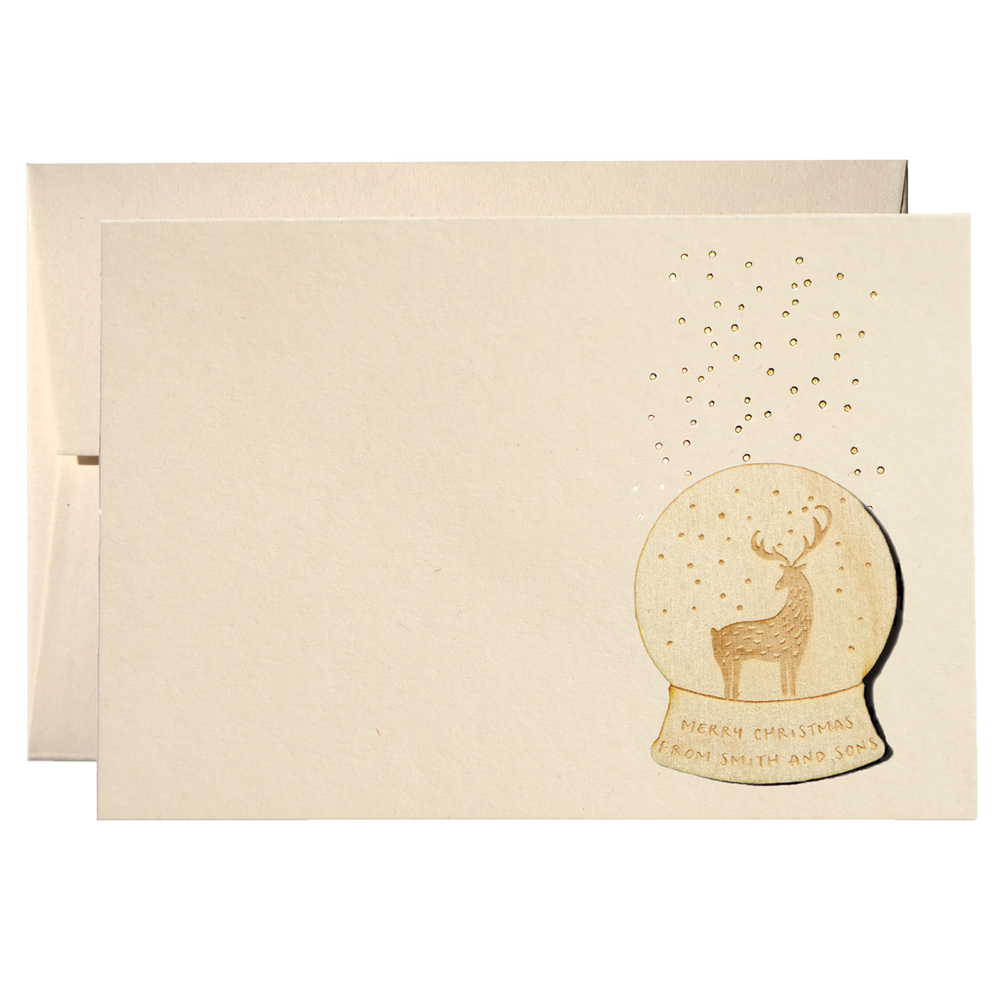 Set Of 50 Snowy Deer Christmas Cards (PPSW-02) by Clouds and Currents