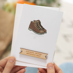 Personalised Walking Boots Retirement Card