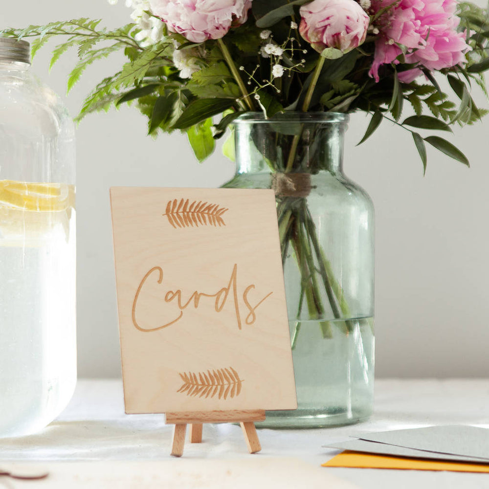 Wedding Cards Botanical Table Sign by Clouds and Currents