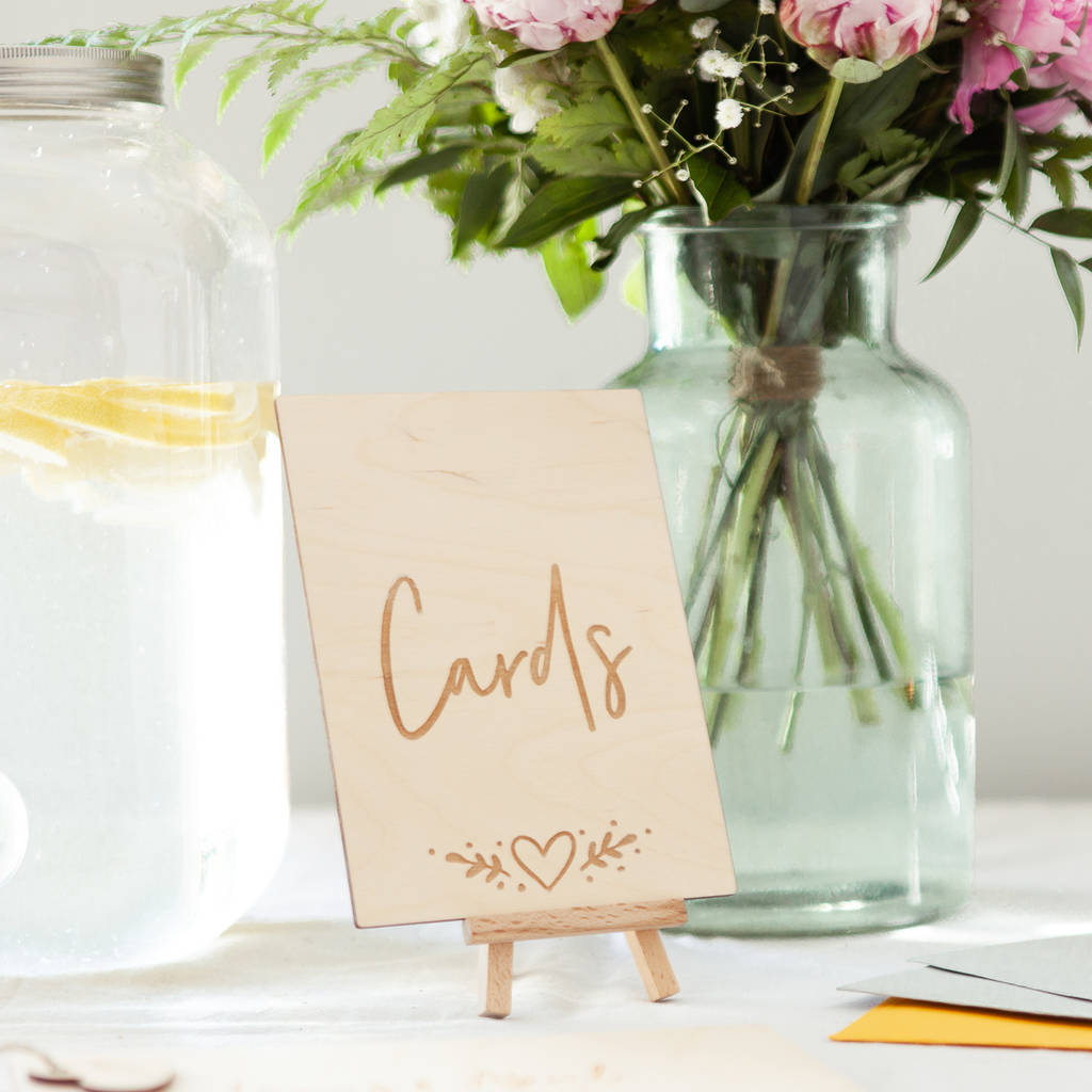 Wedding Cards Heart Table Sign | Clouds and Currents