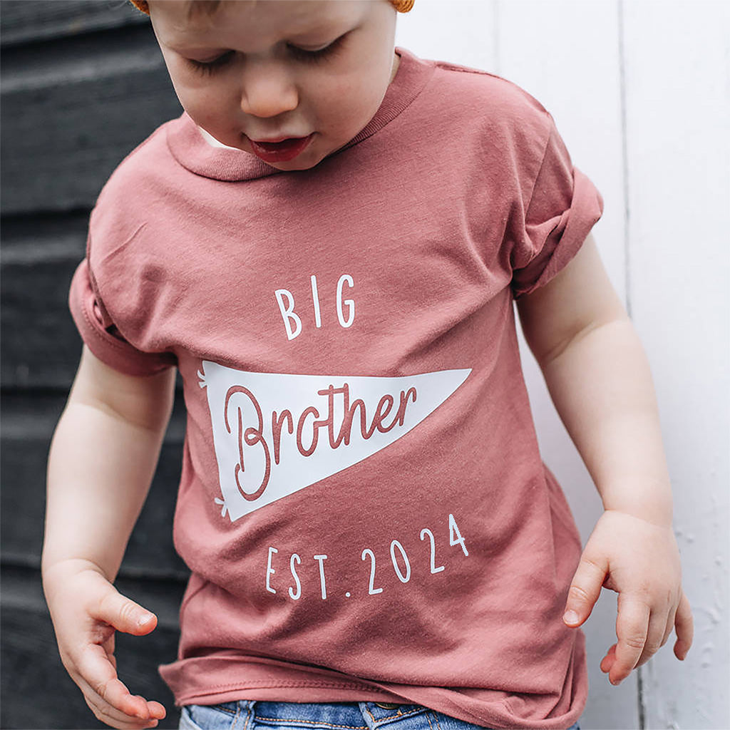 Big Brother Flag Est. Kid s T Shirt Clouds and Currents