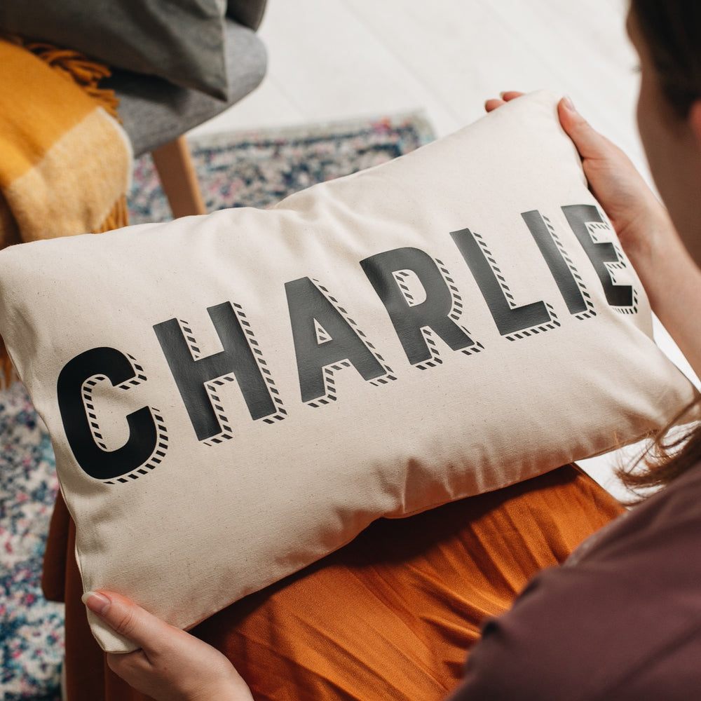 Personalised Name Modern Cushion by Clouds and Currents