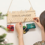 Personalised Winter Christmas Advent Calendar Hanger