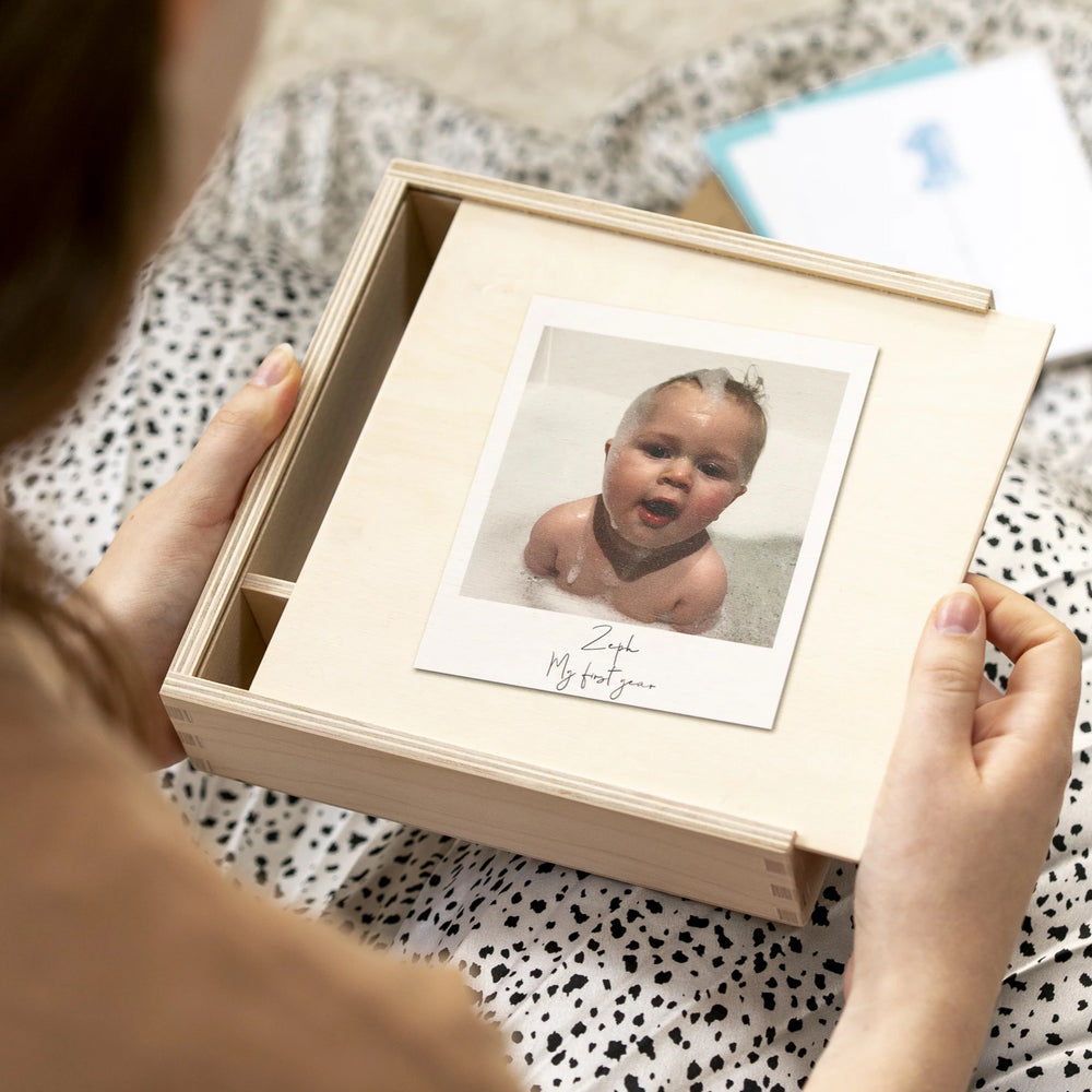 Personalised Photo New Baby Memory Box by Clouds and Currents