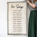 Personalised Favourite Songs Fabric Wall Art by Clouds and Currents