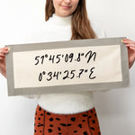 Personalised Coordinates Fabric Wall Art Banner