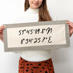Personalised Coordinates Fabric Wall Art BannerClouds and Currents