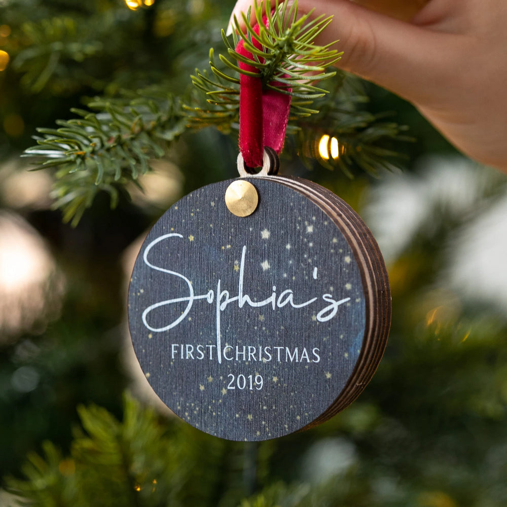Personalised Luxury First Christmas Bauble by Clouds and Currents