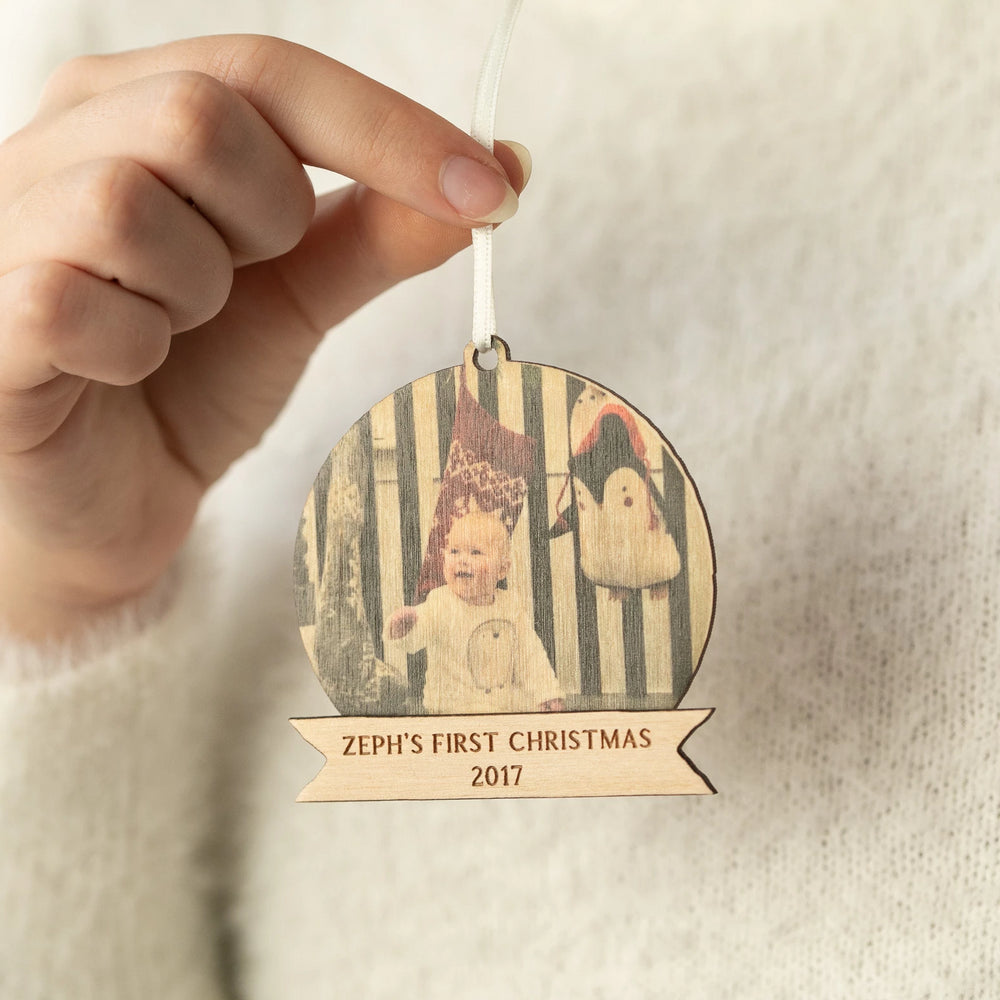 Personalised My First Christmas Photo BaubleClouds and Currents