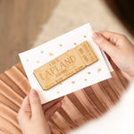 Personalised Wooden Ticket Christmas Card by Clouds and Currents