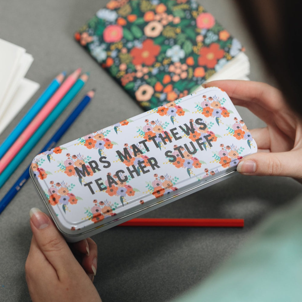 Personalised Floral Pencil Case Teacher Gift by Clouds and Currents