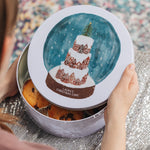 Personalised Snow Globe Christmas Cake Tin by Clouds and Currents