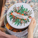 Personalised Floral Christmas Cake Tin