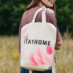 Let's Stay Home Tote Bag and Makeup Bag Set by Clouds and Currents