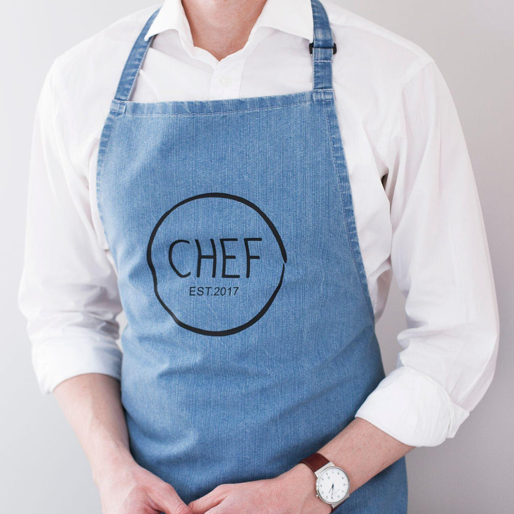 Chef Est. Denim Apron by Clouds and Currents