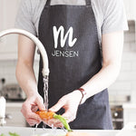 Name Initial Denim Apron by Clouds and Currents