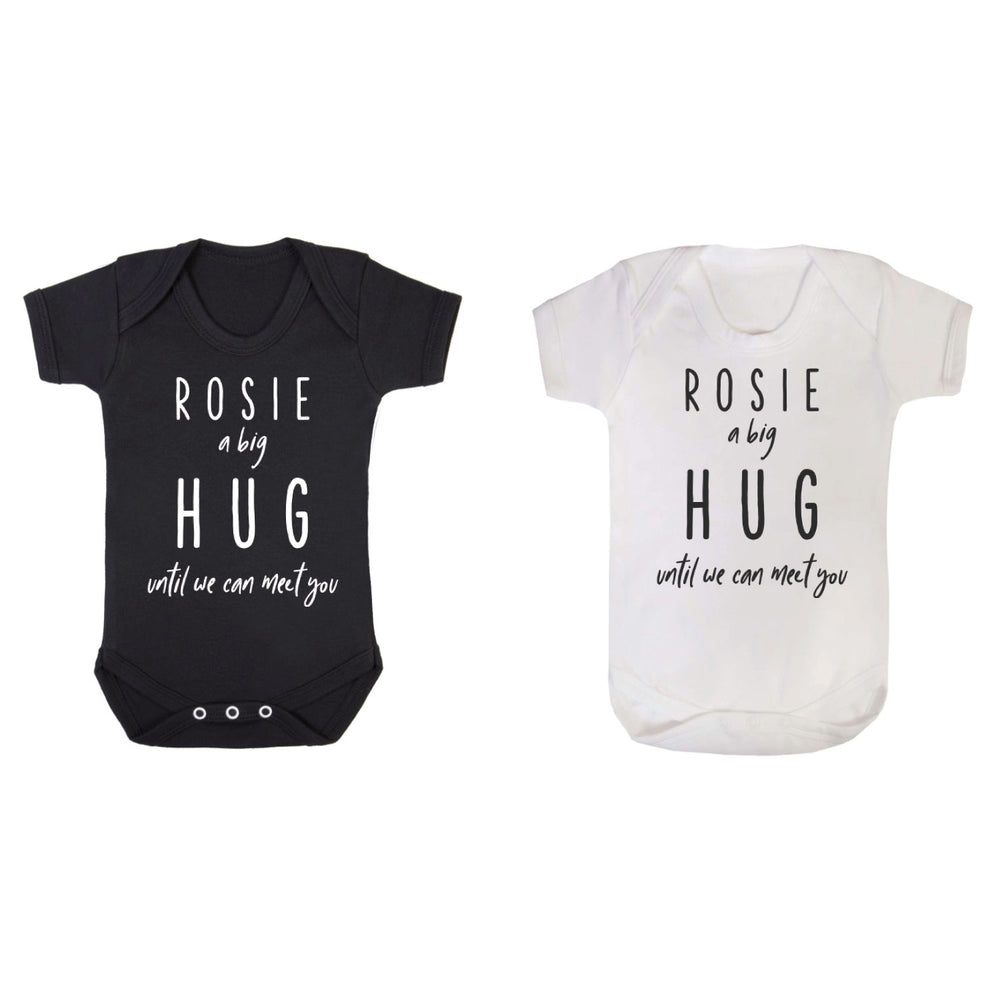 Personalised Big Hug New Baby Bodysuit Clouds and Currents
