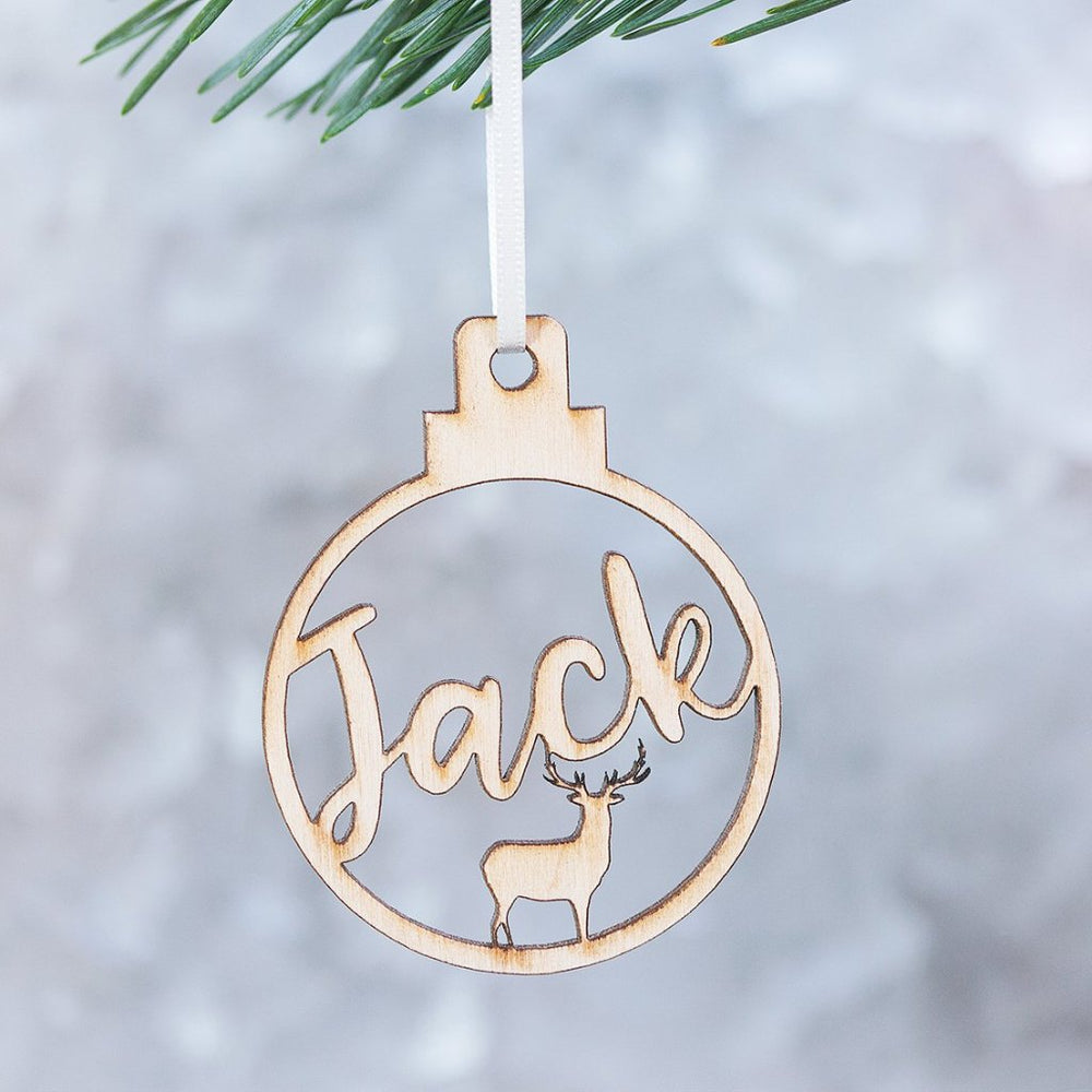 Personalised Reindeer Bauble by Clouds & Currents