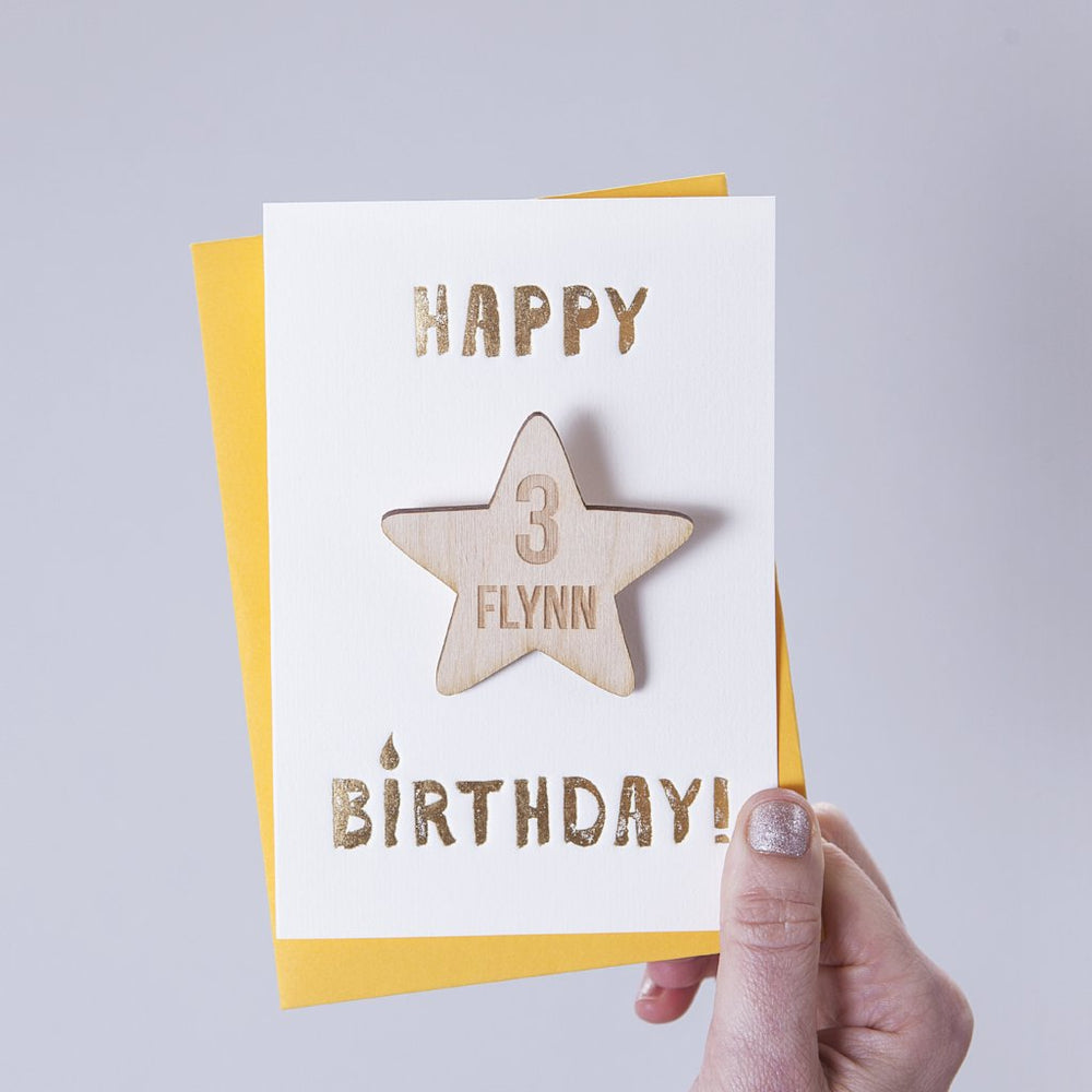Star Badge Birthday Card by Clouds and Currents