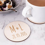 Couples Wedding Date Coasters