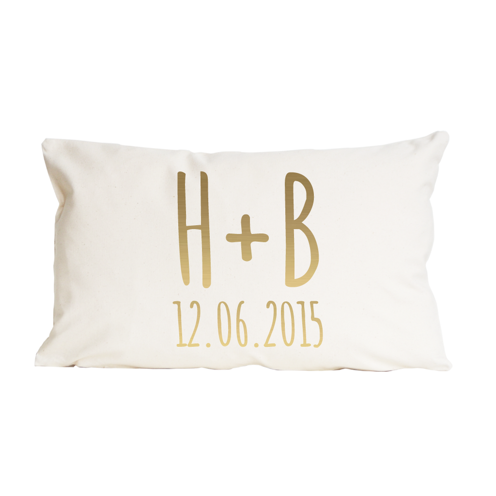 Couples Wedding Date Cushion by Clouds & Currents