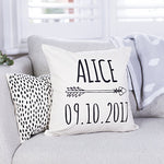 Nursery Date of Birth Cushion by Clouds and Currents