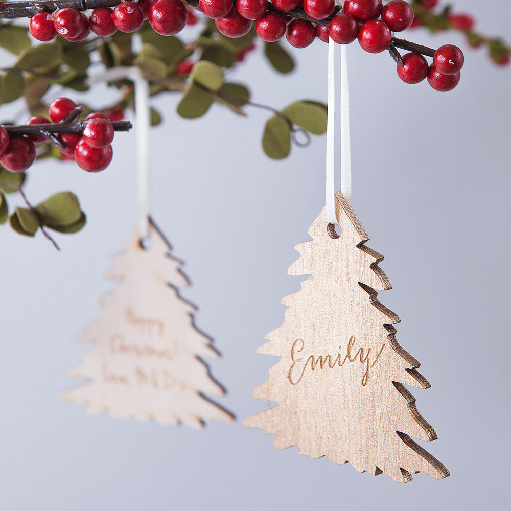 Personalised Gold Christmas Tree Bauble