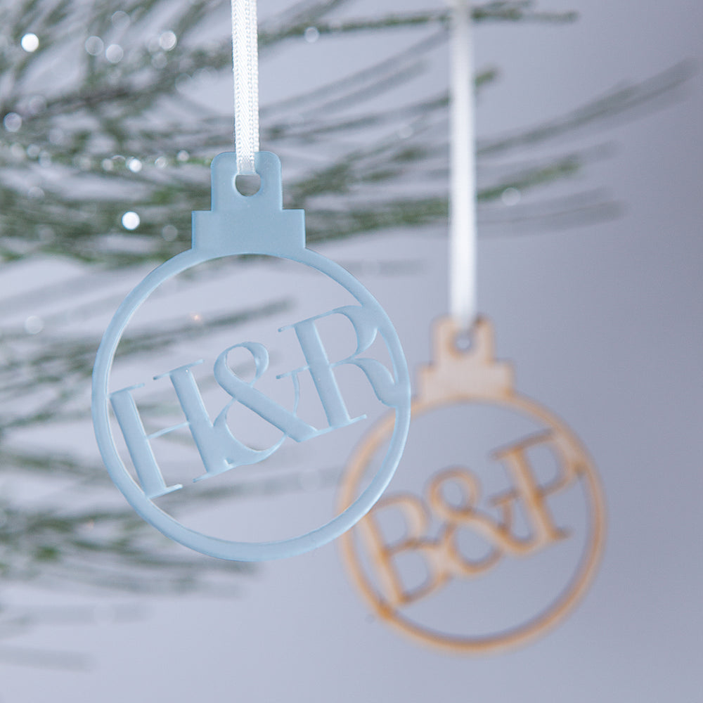Couples Christmas Ampersand Bauble by Clouds & Currents