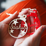 Personalised Christmas Star Name BaubleClouds and Currents