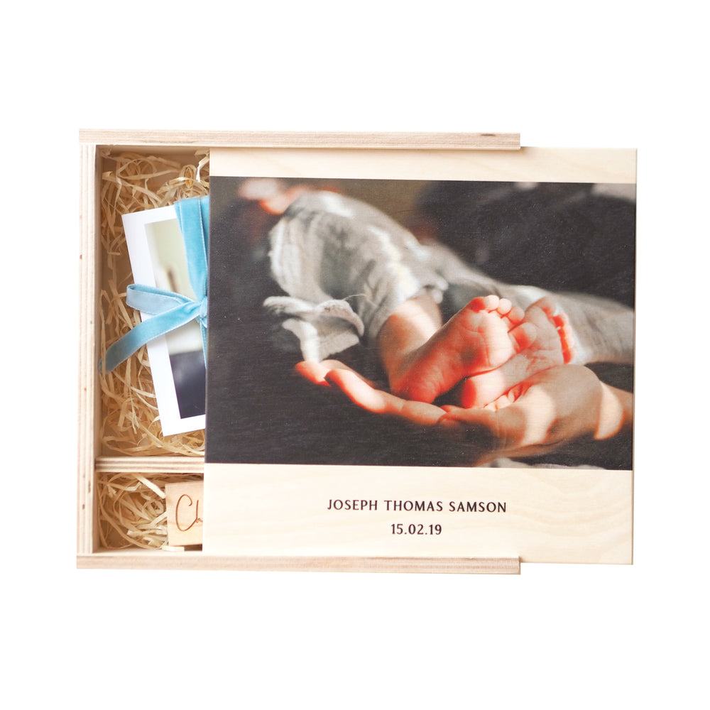 Personalised Photo New Baby Keepsake BoxClouds and Currents