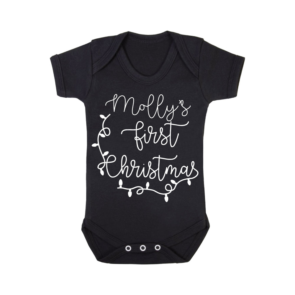 Personalised First Christmas Lights Babygrow