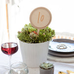 Circular Wedding Table Numbers by Clouds and Currents