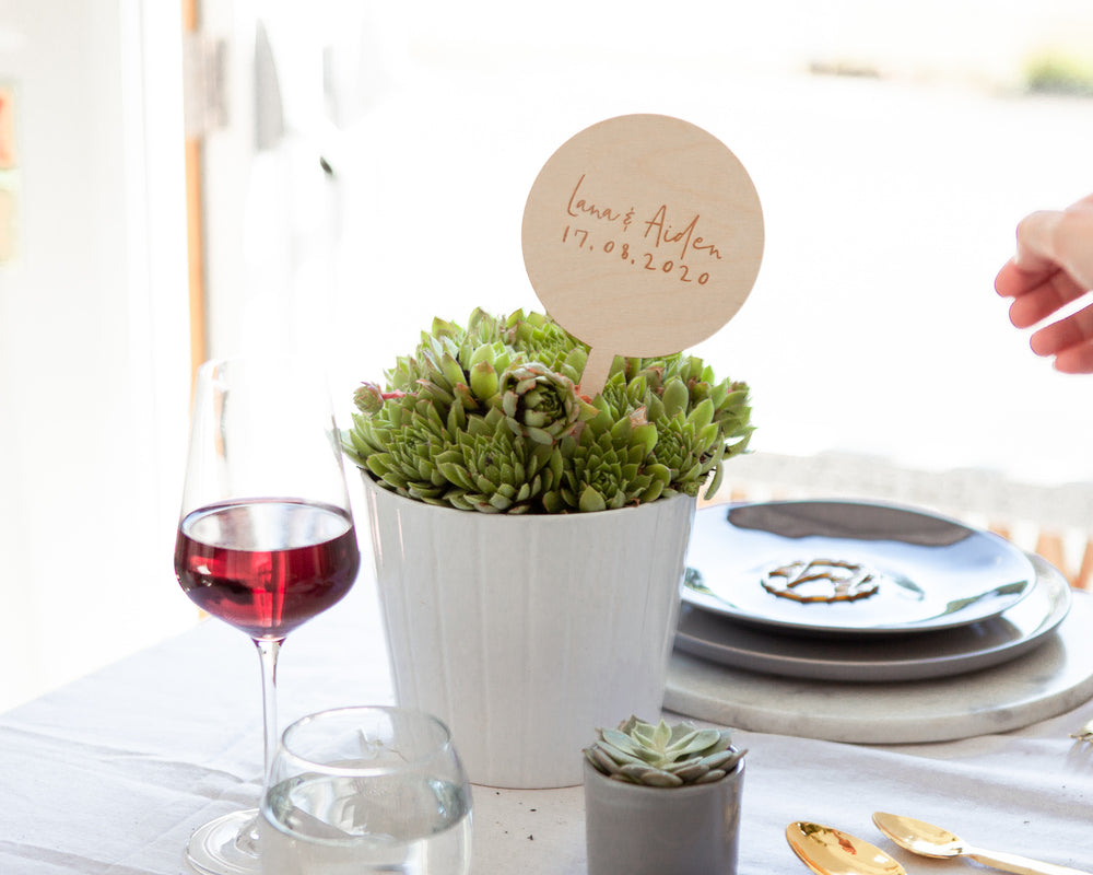 Simple Wedding Table Numbers by Clouds and Currents